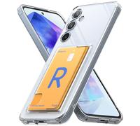 Ringke Coque Portefeuille Compatible avec Samsung Galaxy A55 5G [Fusion Card] Transparente Solide Rigide Back TPU Souple Bumper Étui Porte-Cartes Antichoc Protection [Militaire Défense] - Clear