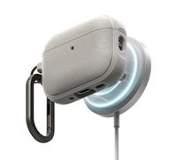 Ringke Coque Compatible AirPods Pro 3 Étui Magnétique [Onyx Magnetic] Antidérapant et Antichoc, Protection Ultra Fine Souple avec Bumper Durable et Mousqueton Chromé - Warm Gray