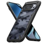 Ringke Coque Compatible avec Google Pixel 10 Pro/Pixel 10 [Fusion-X] Antichoc Protection [Militaire Défense] Résistant aux Rayures Polycarbonate Solide Rigide TPU Bumper - Camo Black