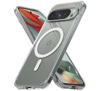 Ringke Coque pour Google Pixel 9/9 Pro Case Étui Fusion Magnetic Clear | Transparente Magnétique, Ultra Fine, Solide Rigide Back, Souple Bumper, Antichoc Protection, Anneau Magnétique Intégré