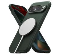 Ringke Coque pour Google Pixel 9 Pro Case Étui Onyx Magnetic Dark Green | Anti-Choc Magnétique, Ultra Fine, Flexible Back, Souple Bumper, Antichoc Absorbant, Antidérapant, Anti-Rayures