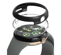 Ringke Coque Compatible avec Google Pixel Watch 3 45mm [Slim] Transparente Solide Rigide Bumper pour Google Pixel Watch 3 45mm Case Accessoires - Clear & Matte Black (2 Pack)
