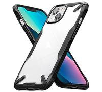 Ringke Coque Compatible avec iPhone 13 [Fusion-X] Noir Antichoc de Protection [Militaire Défense] Résistant aux Rayures Polycarbonate Solide Rigide TPU Bumper - Black