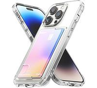 Ringke Compatible avec Coque Portefeuille iPhone 14 Pro Max [Fusion Card] Transparente Solide Rigide Back TPU Souple Bumper Étui Porte-Carte Antichoc Protection [Militaire Défense] - Clear