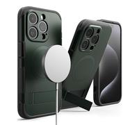 Ringke Coque pour iPhone 15 Pro Max [Alles] Antidérapant Antichoc Protection Robuste Flexible Ultra Fine TPU Souple Durable Étui Béquille Intégrée - Dark Green