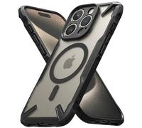 Ringke Compatible avec Coque iPhone 15 Pro Max [Fusion-X Matte Magnetic] Magnétique Antichoc Protection Militaire Défense Résistant aux Rayures Polycarbonate Rigide TPU Bumper - Matte Black