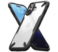 Ringke Coque Compatible avec iPhone 16 [Fusion-X] Antichoc Protection Militaire Défense Résistant aux Rayures Rigide Back Souple Bumper Étui iPhone 16 Case Accessoires - Black