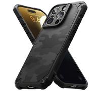 Ringke Coque pour iPhone 16 Pro Max Case Étui Rugged Gear Camo Black | Robuste Protection, Ultra Fine, Flexible Souple Bumper, Antichoc Absorbant, Antidérapant, Anti-Rayures, Anti-Jaunissement