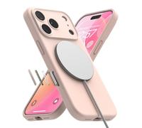 Ringke Coque pour iPhone 17 Pro Case Accessoires [Silicone Magnetic] Magnétique Microfibre Douce Silicone Bumper Ultra Mince Fine Souple Légère Étui - Pink Sand
