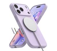 Ringke Coque Compatible avec iPhone 17 Pro Max Case Accessoires [Silicone Magnetic] Magnétique Microfibre Douce Silicone Bumper Ultra Mince Fine Souple Légère Étui - Light Purple