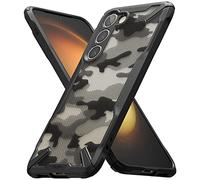 Ringke Compatible avec Coque Samsung Galaxy S23 5G [Fusion-X] Antichoc Protection [Militaire Défense] Résistant aux Rayures Polycarbonate Solide Rigide TPU Bumper - Camo Black