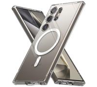 Ringke Coque Compatible avec Samsung Galaxy S24 Ultra [Fusion Magnetic] Magnétique Transparente Rigide Back TPU Souple Bumper Étui Antichoc Protection pour Coque S24 Ultra - Clear