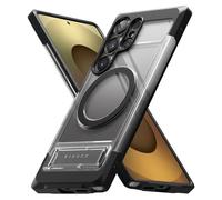 Ringke Coque Compatible avec Samsung S25 Ultra Case Accessoires [UX Magnetic] Antidérapant Antichoc Protection Robuste Flexible Ultra Fine TPU Souple Durable Étui Béquille Intégrée - Smoke Black
