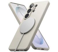 Ringke Coque pour Samsung Galaxy S26 Ultra Case Accessoires [Silicone Magnetic] Étui Silicone Liquide Douce Protection Antichoc Compatible MagSafe Coque Magnétique Anti-Rayures - Stone