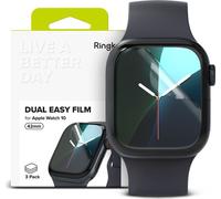 Ringke Protecteur d'écran Compatible avec Apple Watch 10 42mm [Dual Easy Film] [3 Pack] Application Facile Attachement sans Échec Fonction de Dépoussiérage Résistant aux Rayures