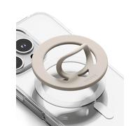 Ringke Dual Magnetic Silicone Ring Compatible avec Coque MagSafe iPhone, Google Pixel, Samsung Galaxy, Xiaomi Anneau Magnétique Support Doigt Grip Téléphone Universel Aimanté Double Face - Warm Gray