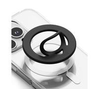 Ringke Dual Magnetic Silicone Ring [Compatible avec Coque MagSafe] Anneau Magnétique Support Doigt Smartphone Amovible Grip Téléphone Universel Aimanté Double Face Souple et Durable - Black