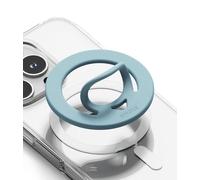 Ringke Dual Magnetic Silicone Ring Compatible avec Coque MagSafe iPhone, Google Pixel, Samsung Galaxy, Anneau Magnétique Support Doigt Grip Téléphone Universel Aimanté Double Face - Light Teal