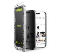 Ringke Easy Slide Privacy Tempered Glass Compatible avec Verre Trempé iPhone 16 Pro Max Anti Espion Qualité HD Anti-Rayures 9H Dureté Application Facile Protecteur d'écran iPhone 16 Pro Max