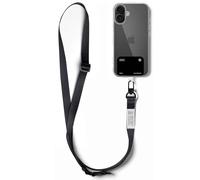 Ringke Holder Link Snap Hook Strap Cordon Bandoulière Téléphone Portable avec Étiquette Gradation TPU Cordon Accessoires Réglable en Corde de Polyester Sangle Courroie de Cou - Calm Black