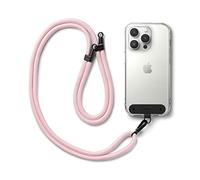 Ringke Holder Link Strap Cordon Bandoulière Téléphone Portable avec Étiquette en Nylon Noir Cordon Accessoires Réglable en Corde de Polyester Étui Téléphone - Pink