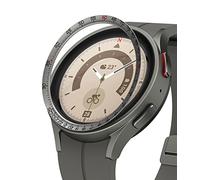 Ringke Inner Bezel Styling Compatible avec Samsung Galaxy Watch 5 Pro Accessoire Étui Protecteur Stainless Steel Acier Inoxydable Anti-Rayures Résistant aux Rayures - 45-IN-03 (St) Silver