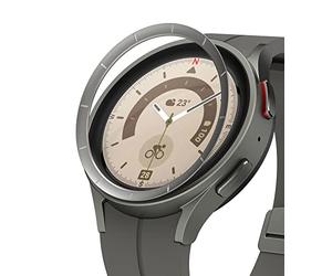 Ringke Inner Bezel Styling Compatible avec Samsung Galaxy Watch 5 Pro Accessoire Étui Protecteur Stainless Steel Acier Inoxydable Anti-Rayures Résistant aux Rayures - 45-IN-01 (St) Silver