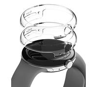 Ringke Lot de 2 coques fines [matériau anti-jaunissement] compatibles avec Google Pixel Watch, coque transparente robuste et solide + couleur supplémentaire pour femmes et hommes, transparent et