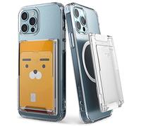 Ringke Magnetic Slot Card Holder Porte Carte Magsafe Compatible avec Coque Magsafe Porte Carte Magnétique Portefeuille pour l’arrière de Téléphone - Clear Mist