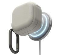 Ringke Onyx Magnetic Coque Samsung Galaxy Buds 4 / Buds 4 Pro Étui Magnétique Antichoc en TPU Compatible Recharge sans Fil avec Mousqueton Chromé Protection Ultra Fine Bumper Durable - Warm Gray