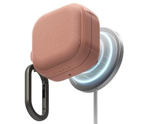 Ringke Onyx Magnetic Coque Samsung Galaxy Buds 4 / Buds 4 Pro Étui Magnétique Antichoc en TPU Compatible Recharge sans Fil avec Mousqueton Chromé Protection Ultra Fine Bumper Durable - Constant Coral