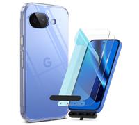 Ringke Paquet Coque et Verre Trempé Compatible avec Google Pixel 10a [Fusion Clear + Tempered Glass] Transparente Clear Ultra Fine Solide Rigide Back Souple Bumper Étui