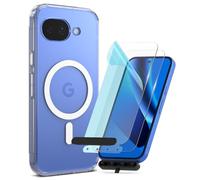 Ringke Paquet Coque et Verre Trempé Compatible avec Google Pixel 10a [Fusion Magnetic Clear + Tempered Glass] Compatible avec Magnétique Étui