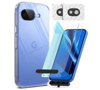 Ringke Paquet Coque et Verre Trempé pour Écran et Caméra Compatible avec Google Pixel 10a [Fusion Clear + Tempered Glass + Camera Glass] Transparente Bumper Étui