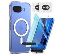 Ringke Paquet Coque et Verre Trempé pour Écran et Caméra Compatible avec Google Pixel 10a [Fusion Magnetic Clear + Tempered Glass + Camera Glass] Compatible avec Magnétique Étui