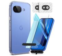 Ringke Paquet Coque et Verre Trempé pour Écran et Caméra Compatible avec Google Pixel 10a [Fusion Matte Clear + Tempered Glass + Camera Glass] Translucide Bumper Étui