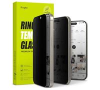 Ringke Privacy Tempered Glass Compatible avec Verre Trempé iPhone 15 Pro Max 6.7 Pouces Anti Espion Qualité HD Anti-Rayures 9H Dureté Protecteur d'écran Intimité