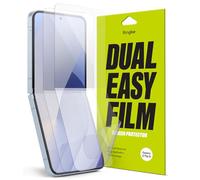 Ringke Protecteur d'écran Compatible avec Samsung Galaxy Z Flip 6 / Z Flip 7 FE [Dual Easy Film] [2 Pack] Application Facile Attachement sans Échec Fonction de Dépoussiérage - Clear