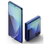 Ringke Protecteur d'écran Compatible avec Samsung Galaxy Z Flip 7 [3-en-1] Verre Trempé pour l'écran Externe et Intérieur et Charnière Résistant aux Rayures - Clear