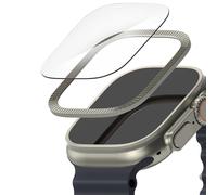 Ringke Ringke Bezel Styling + Protection d'écran Watch Ultra 49 mm Fluted Titanium Argent