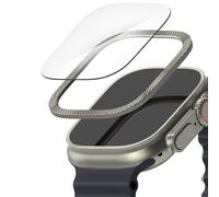 Ringke Ringke Bezel Styling + Protection d'écran Watch Ultra 49 mm Knurling Titanium Argent