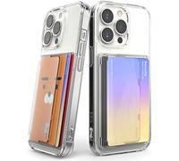 Ringke Side Slot Card Holder, [2 Pack] Porte-Cartes Adhésifs Portefeuille Autocollant Porte Carte de Crédit pour l’arrière de Téléphone avec 3M Sticker Adhésive Attachable Téléphone - Clear Mist