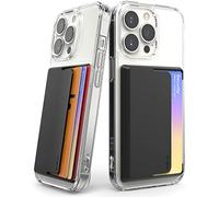 Ringke Side Slot Card Holder, [2 Pack] Porte-Cartes Adhésifs Portefeuille Autocollant Porte Carte de Crédit pour l’arrière de Téléphone avec 3M Sticker Adhésive Attachable Téléphone - Black