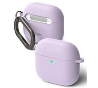 Ringke Silicone pour Coque AirPods 5/4 Étui - Light Purple | Douce Coloré À la Mode Silicone Bumper Ultra Mince Fine Souple Légère Accessoires avec Mousqueton