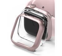 Ringke [Slim] Coque Compatible avec Apple Watch 41mm Series 9/8 / 7 [2 Pack] Transparente Solide Rigide Bumper - Clear & Pink