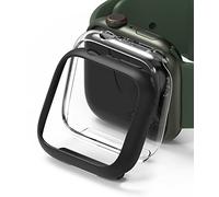 Ringke [Slim] Coque Compatible avec Apple Watch 41mm Series 9/8 / 7 [2 Pack] Transparente Solide Rigide Bumper - Clear & Matte Black