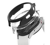 Ringke [Slim] Coque Compatible avec Galaxy Watch 4 40mm [2 Pack] Transparente Solide Rigide Bumper - Clear & Black