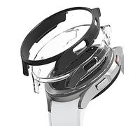 Ringke [Slim] Coque Compatible avec Galaxy Watch 4 Classic 42mm [2 Pack] Transparente Solide Rigide Bumper - Clear & Black