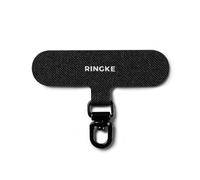 Ringke Spin Holder Link [Onglet Support Téléphone] Patch Lanière en Tissu Oxford Résistant avec Anneau Métallique Rotatif 360° Compatible avec la Plupart des Coques de Smartphone - Calm Black