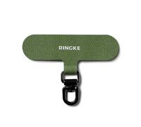 Ringke Spin Holder Link [Onglet Support Téléphone] Patch Lanière en Tissu Oxford Résistant avec Anneau Métallique Rotatif 360° Compatible avec la Plupart des Coques de Smartphone - Olive Green